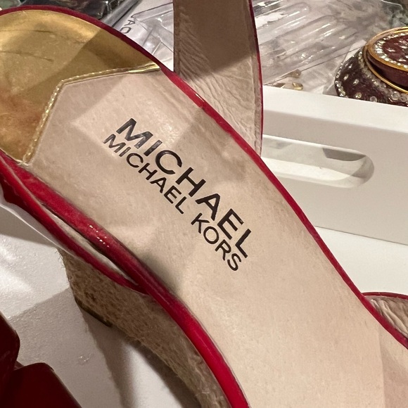 MICHAEL by Michael Kors Red Patent Leather Wedges - Picture 3 of 7